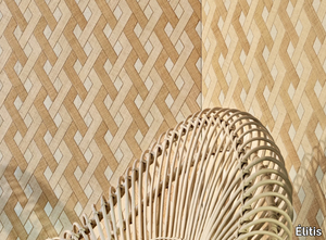MERIDA - ENTRELAZADOS - Raffia wall fabric with graphic pattern _ Élitis