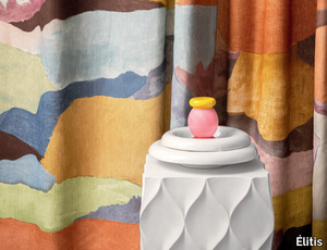 MONTE ROSA - Linen fabric with graphic pattern for curtains _ Élitis