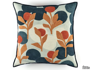 DAFFODILS - Square linen cushion with floral pattern _ Élitis