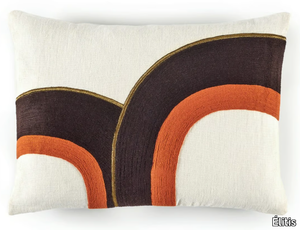BRIDGE - Rectangular embroidered linen cushion _ Élitis