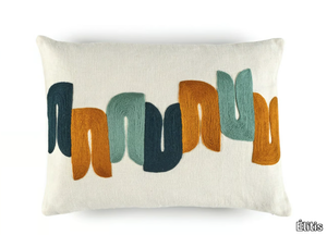 VICE VERSA - Rectangular embroidered linen cushion _ Élitis