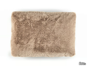 WINTER - Rectangular solid-color fake fur cushion _ Élitis