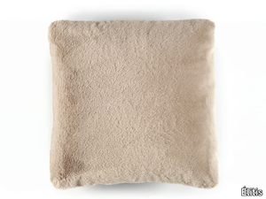 WINTER - Square solid-color fake fur cushion _ Élitis