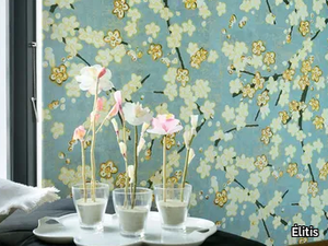 MIROIRS DE L'ÂME - Washable paper wallpaper with floral pattern _ Élitis