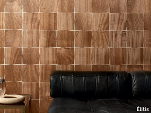 MARQUETERIES - FEUILLES D'OR - Handmade indoor wooden wall tiles _ Élitis