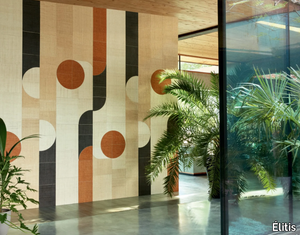 MERIDA - SOL - Raffia wall fabric with graphic pattern _ Élitis