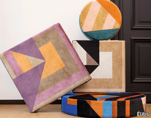 MILANO - ARCHITETTURA - Velvet upholstery fabric with graphic pattern _ Élitis