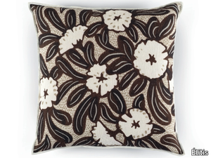 MOTU - Square linen cushion with floral pattern _ Élitis