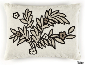 RIVIERA - Embroidered linen cushion with floral pattern _ Élitis