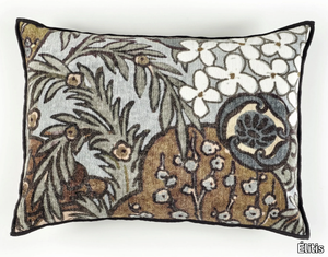 VENCE - Velvet cushion with floral pattern _ Élitis