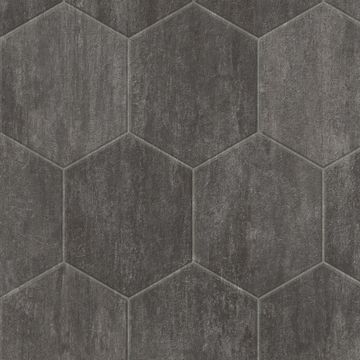 CushionStep | B3392Stone Hex Vinyl Sheet - Slate Gray
