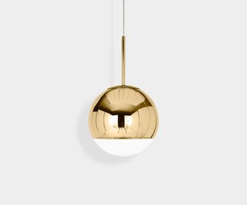Mirror Ball LED Pendant Gold 25cm