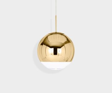 Mirror Ball LED Pendant Gold 40cm