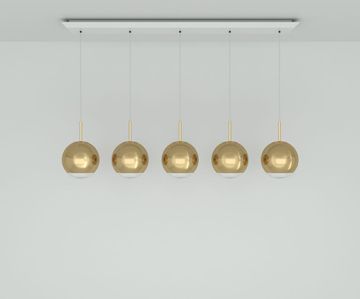 Mirror Ball LED Gold 25cm Linear Pendant System