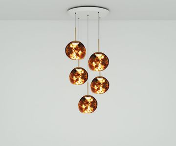 Melt Mini LED Gold Round Pendant System
