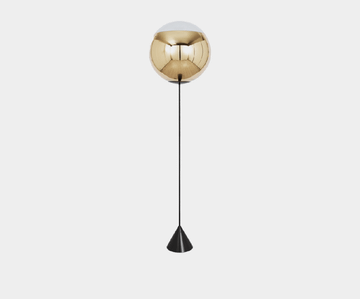 Mirror Ball Cone Slim Floor Gold LED