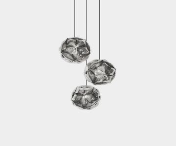 Puff Pendant System Round Trio Stainless Steel LED