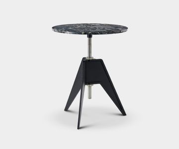 Screw Cafe Table Pebble Marble Top 600mm