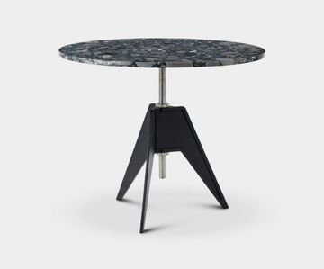 Screw Cafe Table Pebble Marble Top 900mm