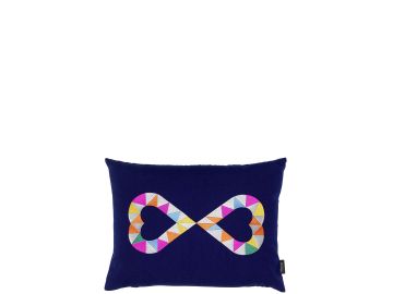 Embroidered Pillows - Double Heart 2, blue