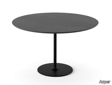 DIZZIE - Round steel table with HPL top _ Arper
