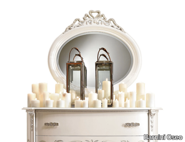 FASHION TIME - Oval framed wall-mounted wooden mirror _ Barnini Oseo