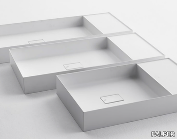 QUATTRO.ZERO – D8H - Rectangular Ceramilux® washbasin _ FALPER