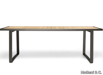GOLDEN GATE - Aluminium garden table with teak or lava stone top _ Molteni & C.