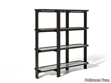 DUO - Wood and glass bookcase _ Poltrona Frau