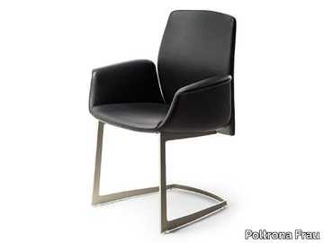 DOWNTOWN CONFERENCE - Cantilever leather reception chair _ Poltrona Frau