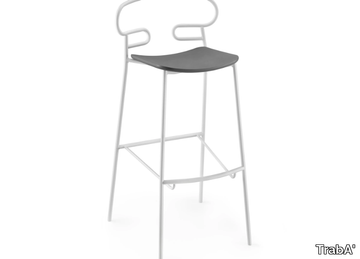 GENOA - Metal and polyurethane stool with footrest _ TrabA'