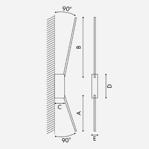 Spillo 2 - wall lamp dimension