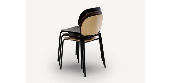 UPON - Stackable wood veneer chair 