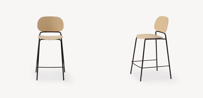 UPON - Stackable stool with back 