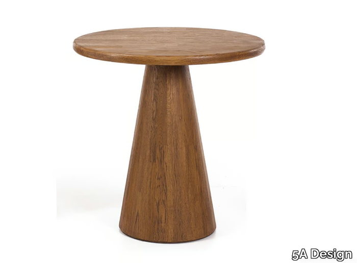 MUSHROOM OAK - Round oak high side table _ 5A Design