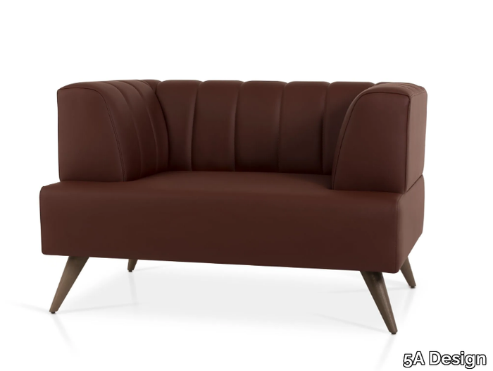 OFFSET LOUNGE - Upholstered leather armchair with armrests _ 5A Design