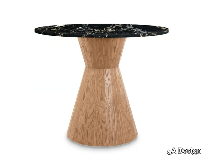 BASKET OAK - Round Portoro marble table _ 5A Design