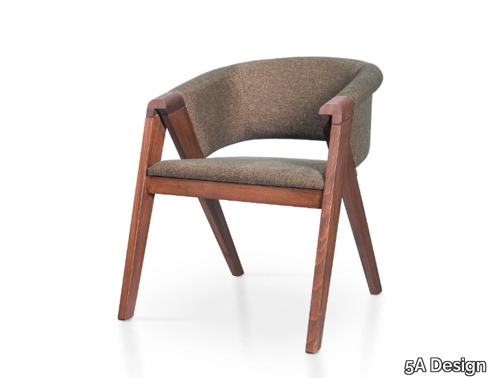 BEND - Upholstered beech chair with armrests _ 5A Design