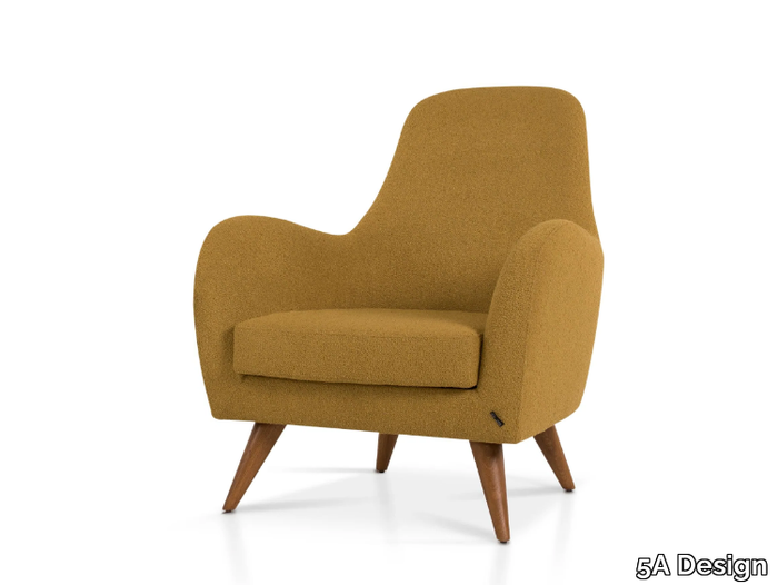 DOLPHIN LOUNGE - Upholstered fabric armchair with armrests _ 5A Design