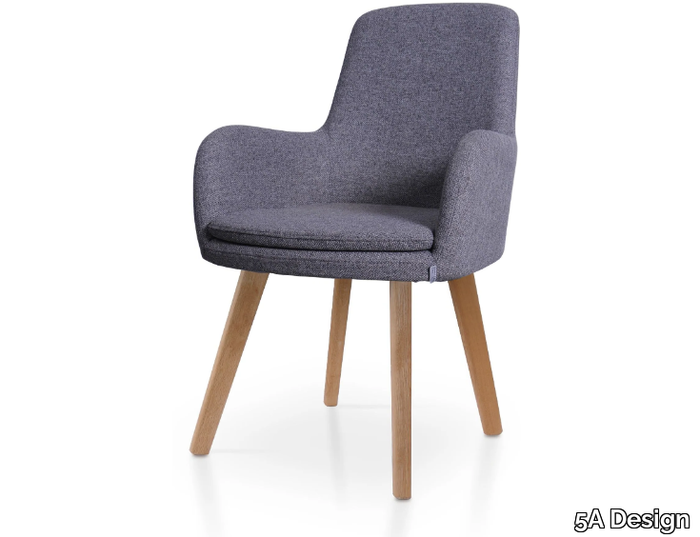 DOLPHIN OAK - Upholstered fabric chair with armrests _ 5A Design