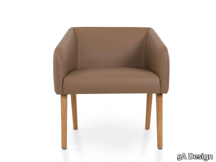 ERA LOUNGE - Upholstered leather easy chair with armrests _ 5A Design