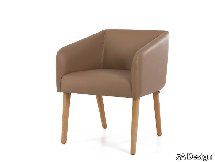 ERA - Upholstered leather chair with armrests _ 5A Design