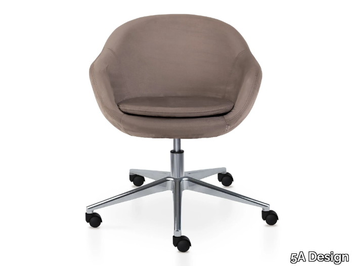 GLOBE 5 WAYS - Upholstered height-adjustable fabric office chair with castors _ 5A Design