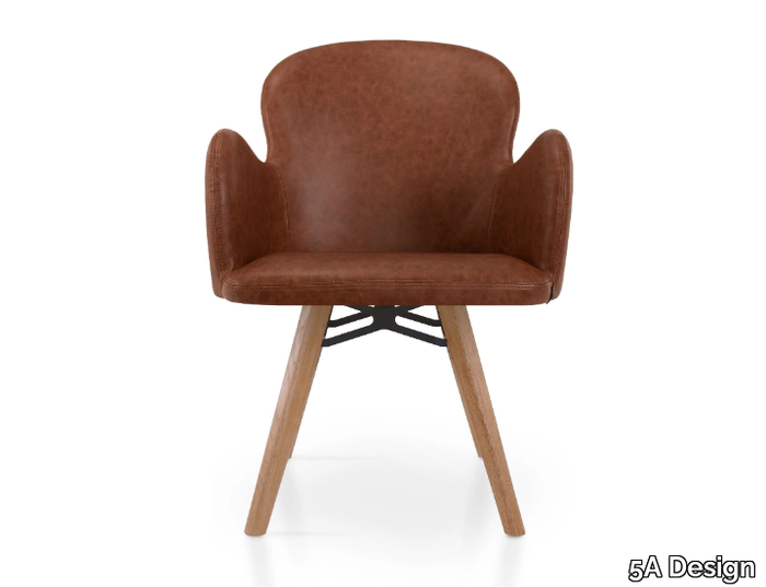 HERA VITO - Leather chair with armrests _ 5A Design