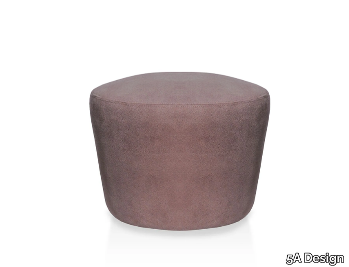 LOFT - Round upholstered leather pouf _ 5A Design