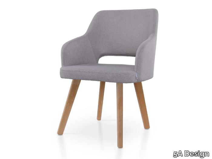 PARADISE OAK - Fabric chair with armrests _ 5A Design