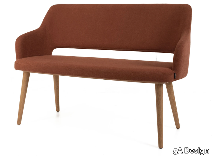 PARADISE DOUBLE OAK - Fabric bench with back _ 5A Design