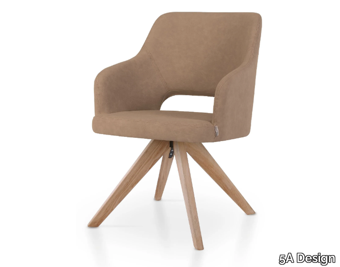 PARADISE SPIDER - Trestle-based leather chair with armrests _ 5A Design