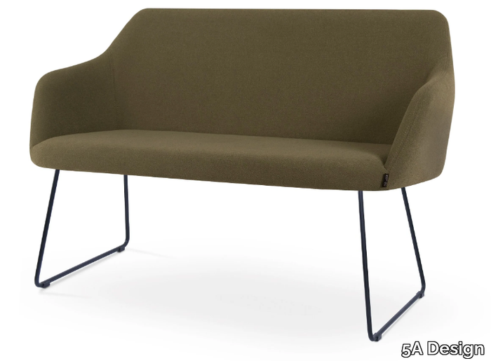 PREMIERE DOUBLE SLED - Fabric bench with back _ 5A Design