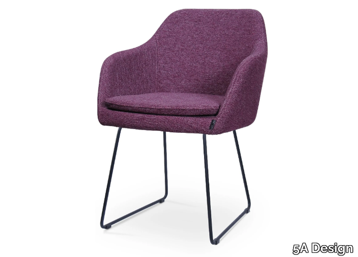 PREMIERE SLED - Sled base fabric chair with armrests _ 5A Design